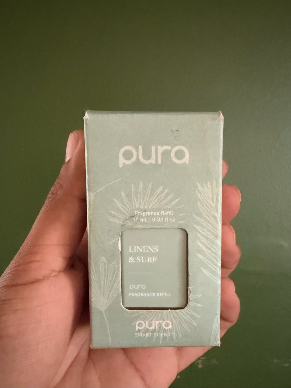 Puras smart vial linens and surf fragance refill